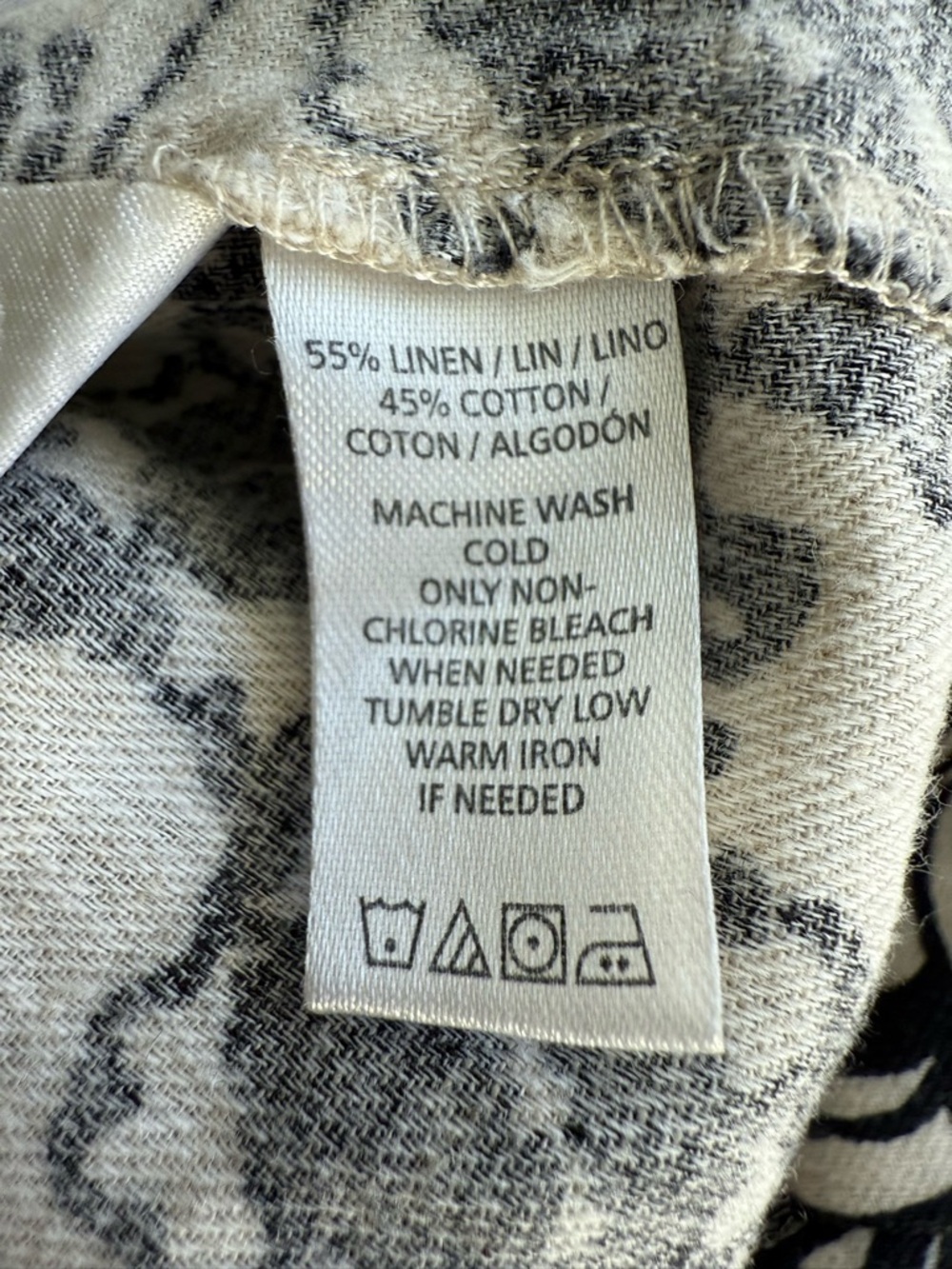 LOFT Linen Blend Black Floral on Cream Shorts - Picture 5 of 5
